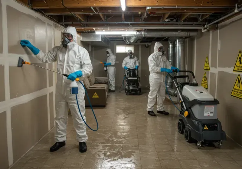 Basement Moisture Removal and Structural Drying process in Kilmanagh, MI